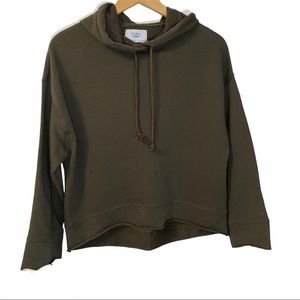 Zara Crop Hoodie Wide 3/4 Length Sleeves - Raw Hem